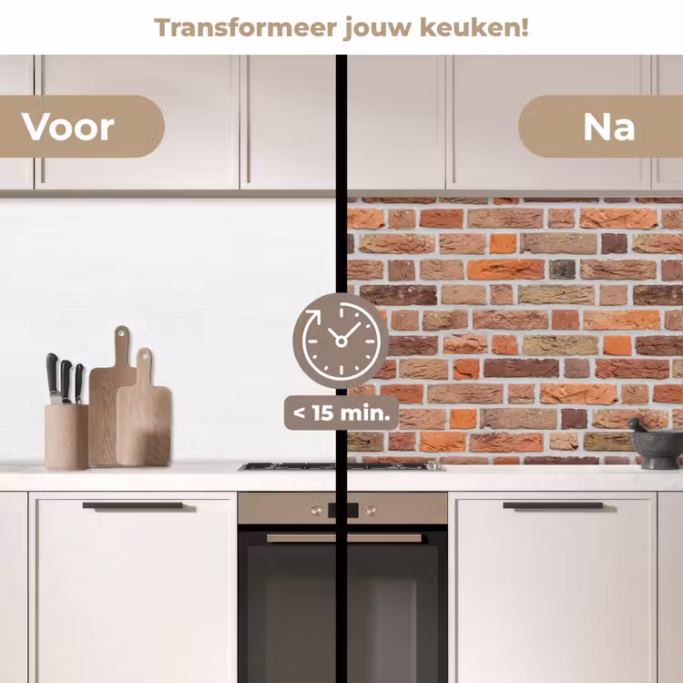 Keuken achterwand - Bakstenen - Aardetinten - Muur - Rustiek — 3