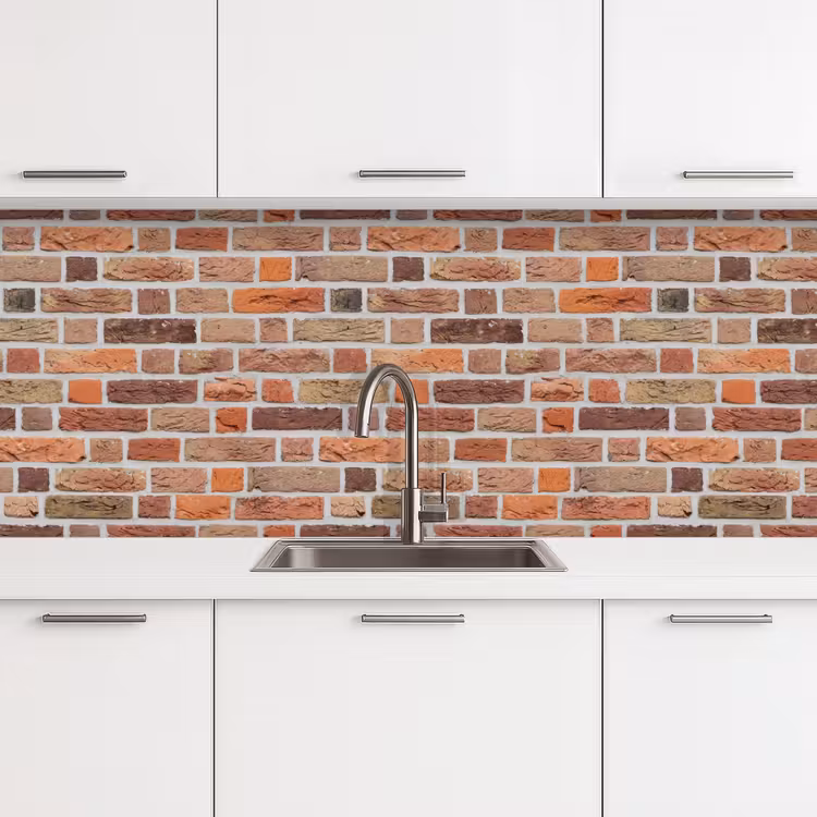 Keuken achterwand - Bakstenen - Aardetinten - Muur - Rustiek — 4