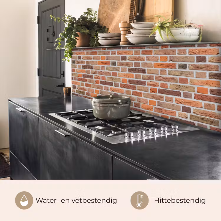 Keuken achterwand - Bakstenen - Aardetinten - Muur - Rustiek — 5