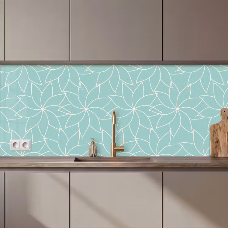 Keuken achterwand - Blauw - Mandala - Design — 1