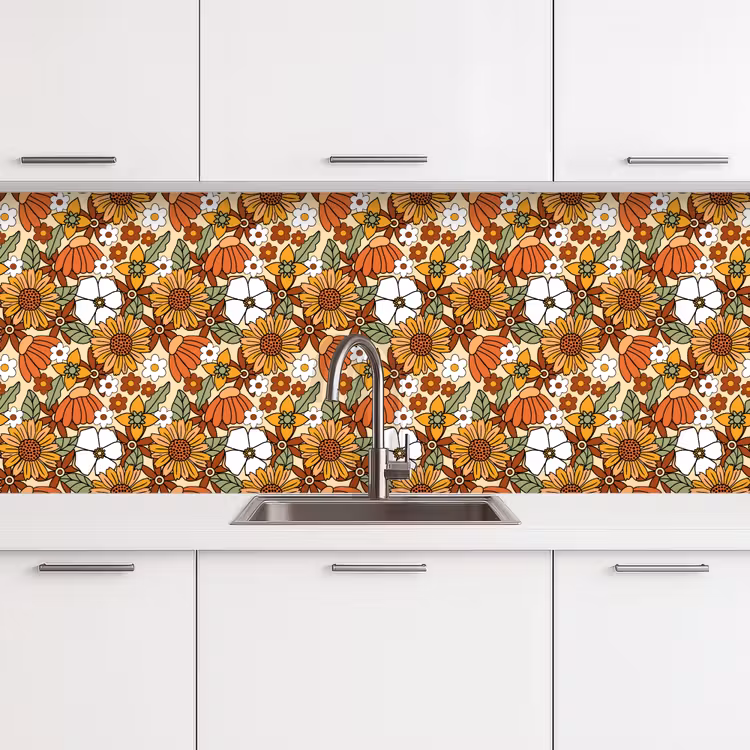 Keuken achterwand - Bloemen - Vintage - Patronen — 4