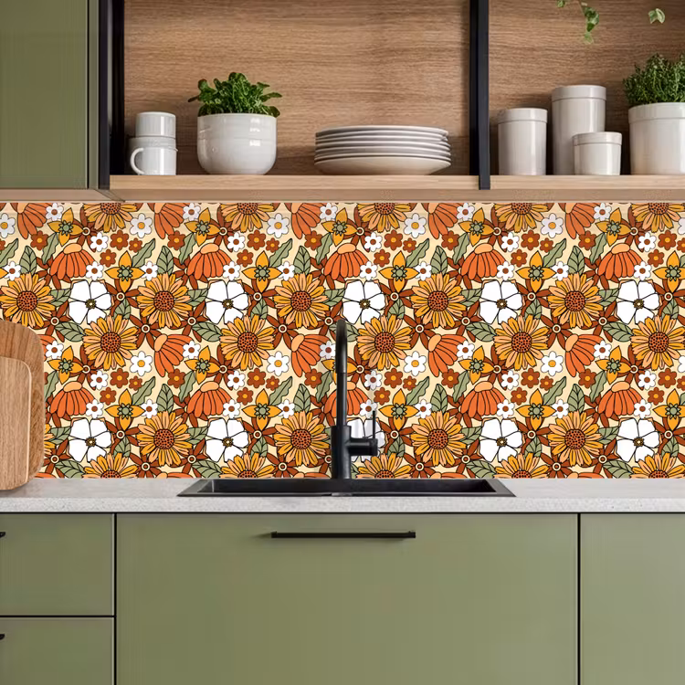 Keuken achterwand - Bloemen - Vintage - Patronen — 8