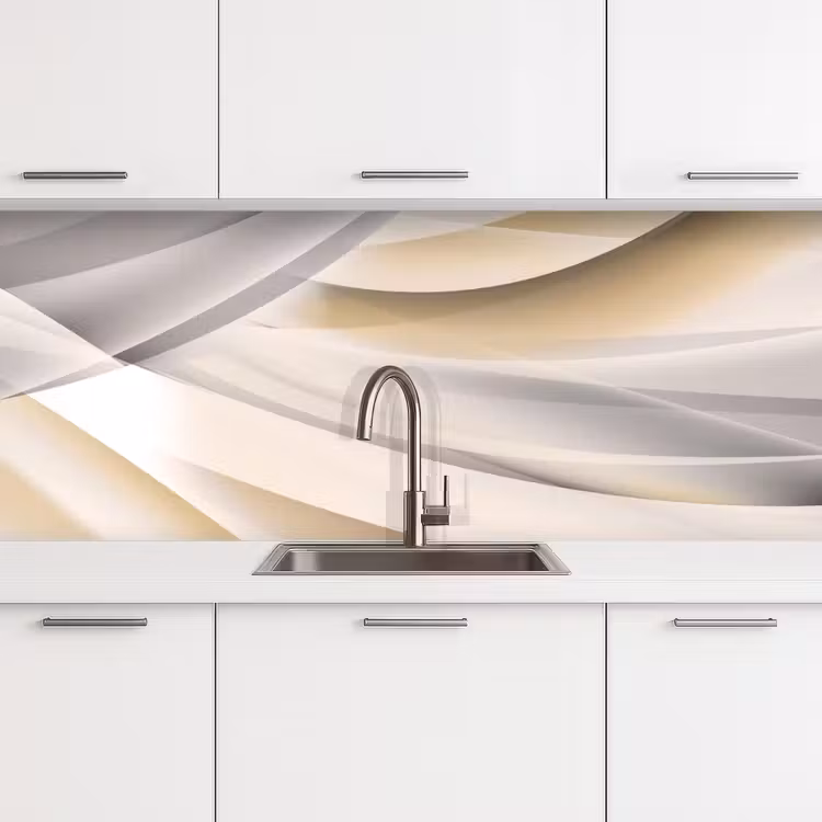 Keuken achterwand - Golven - Abstract - Beige — 4