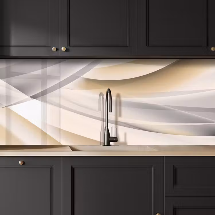 Keuken achterwand - Golven - Abstract - Beige — 6