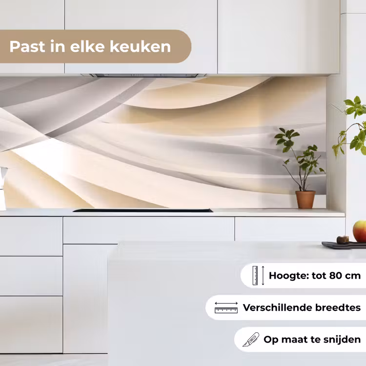 Keuken achterwand - Golven - Abstract - Beige — 7