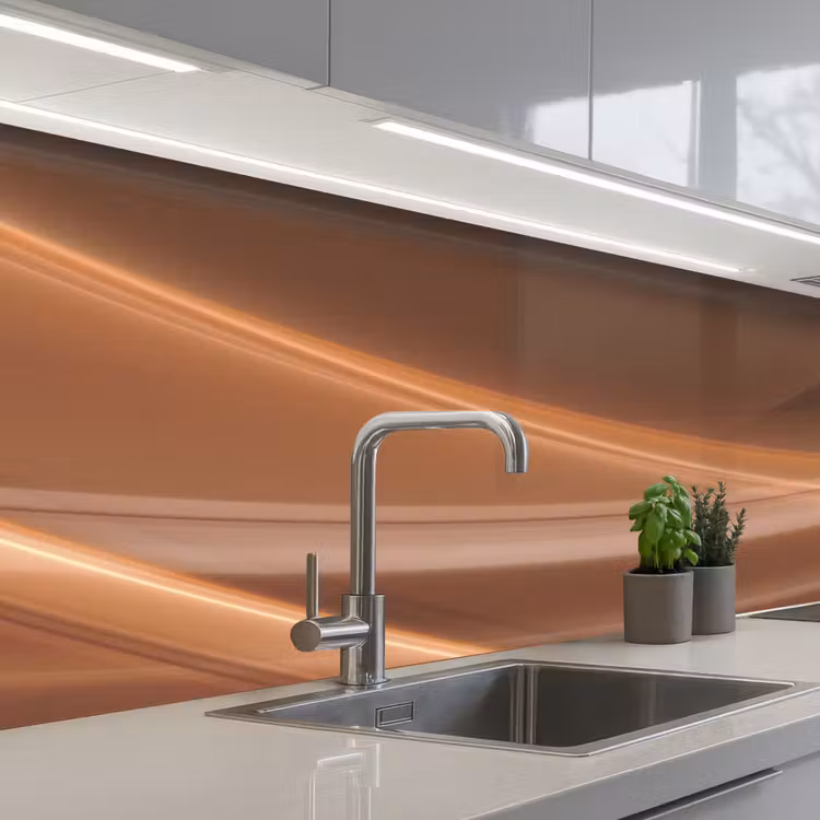 Keuken achterwand - Golven - Abstract - Bruin — 2
