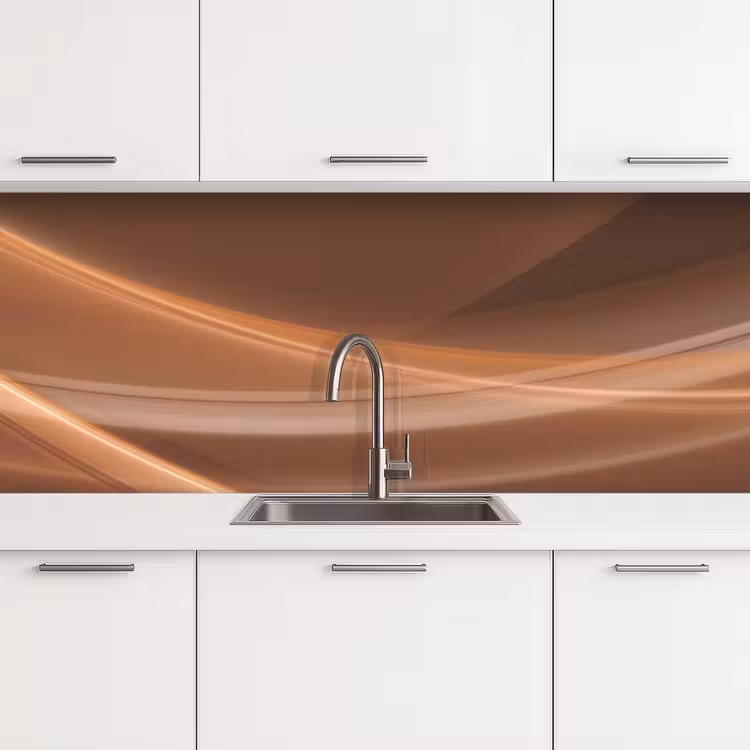 Keuken achterwand - Golven - Abstract - Bruin — 4