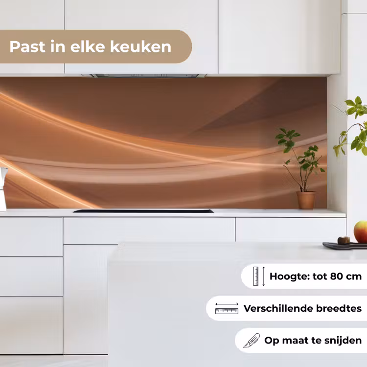 Keuken achterwand - Golven - Abstract - Bruin — 7