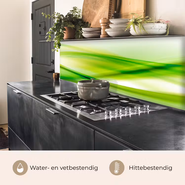Keuken achterwand - Golven - Abstract - Groen — 5