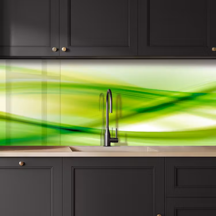 Keuken achterwand - Golven - Abstract - Groen — 6