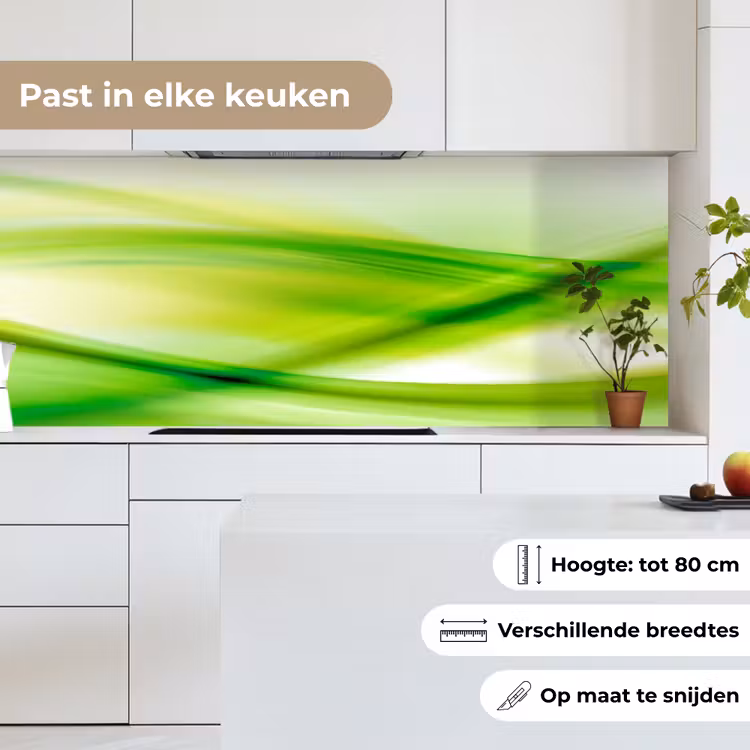 Keuken achterwand - Golven - Abstract - Groen — 7