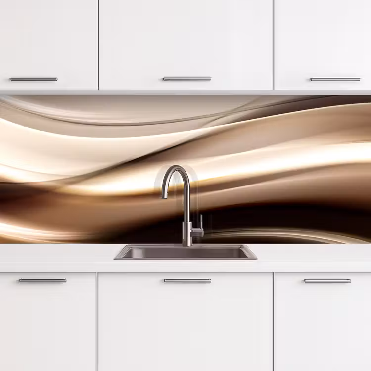 Keuken achterwand - Golven - Abstract - Warm Beige — 4