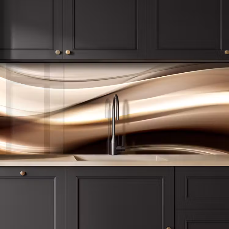 Keuken achterwand - Golven - Abstract - Warm Beige — 6