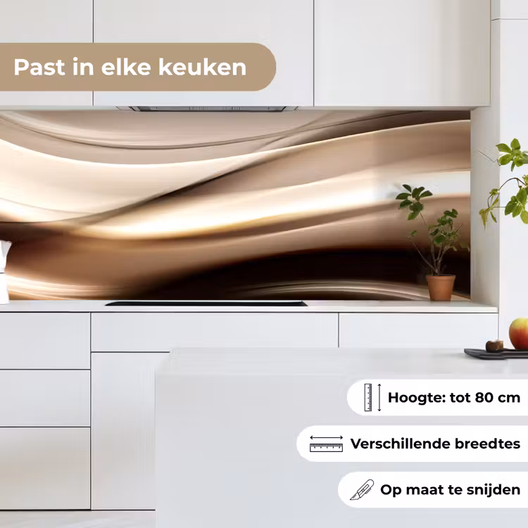 Keuken achterwand - Golven - Abstract - Warm Beige — 7