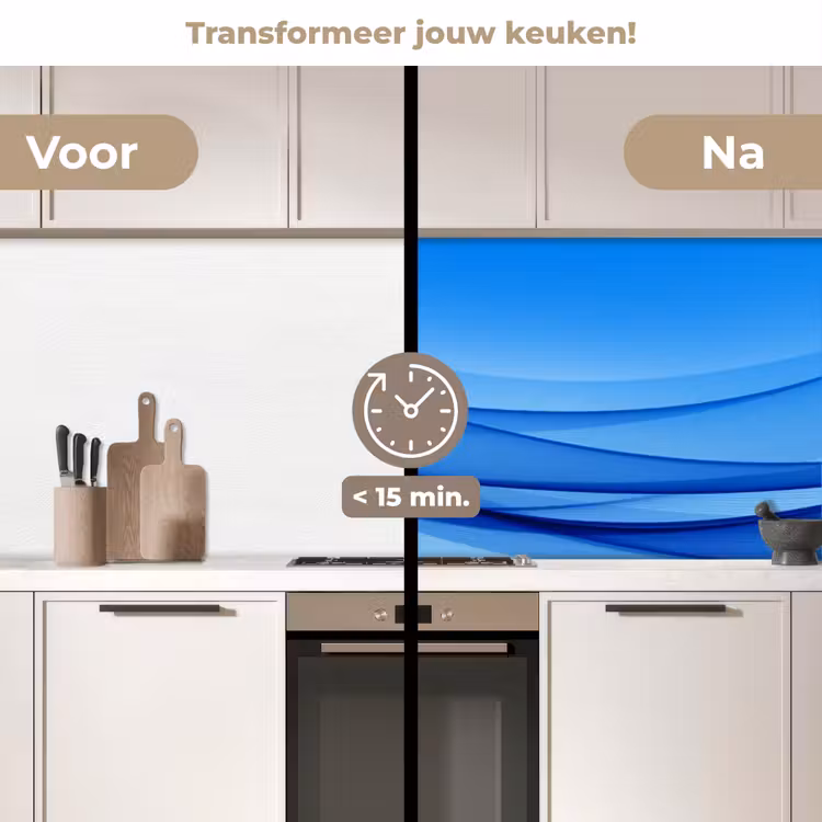 Keuken achterwand - Golven - Helder - Blauw — 3