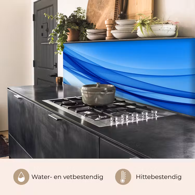 Keuken achterwand - Golven - Helder - Blauw — 5