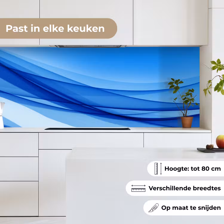 Keuken achterwand - Golven - Helder - Blauw — 7