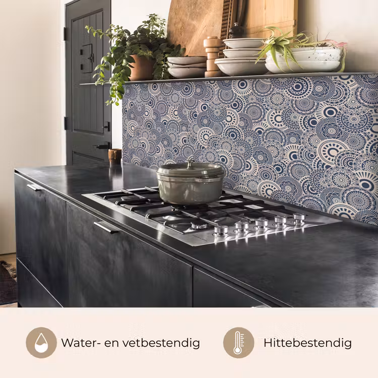 Keuken achterwand - Mandala - Blauw - Patroon — 5