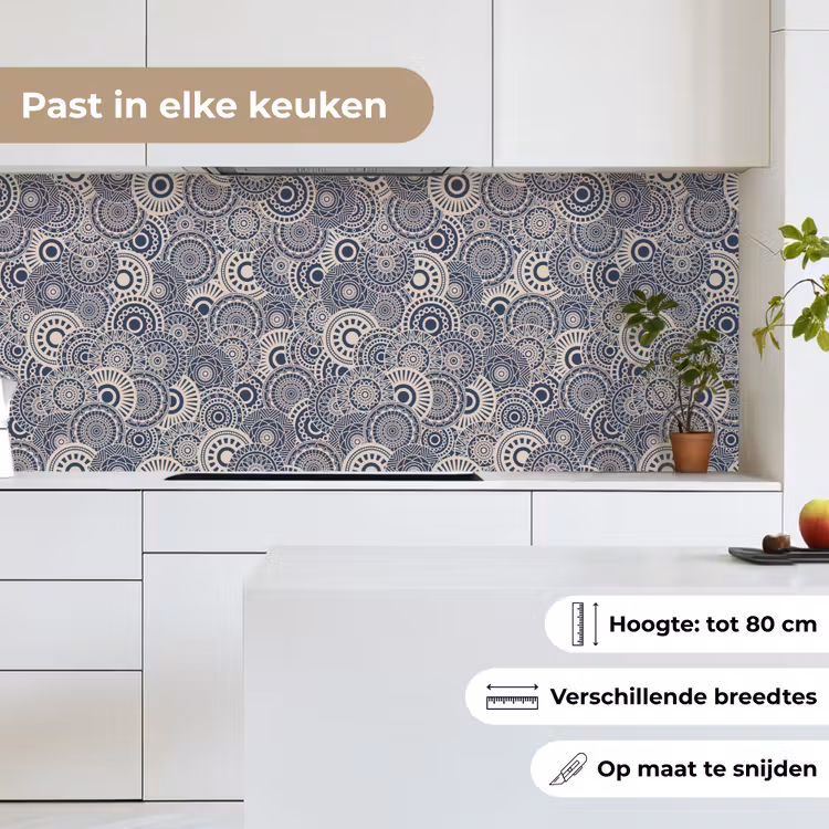 Keuken achterwand - Mandala - Blauw - Patroon — 7