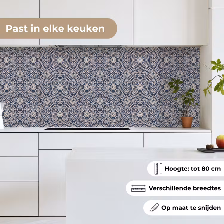 Keuken achterwand - Mandala - Blauw - Patroon — 7