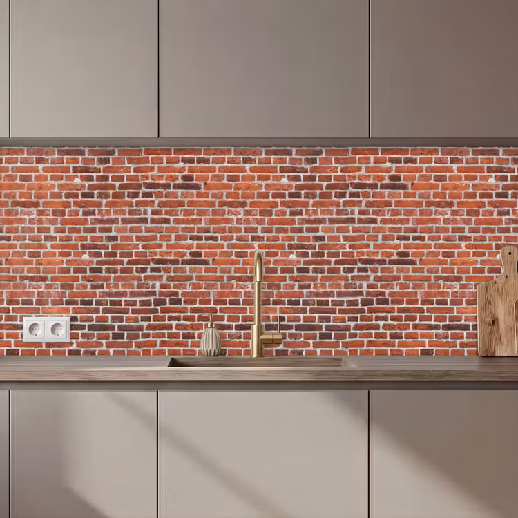 Keuken achterwand - Muur - Bakstenen - Versleten - Voegen — 1
