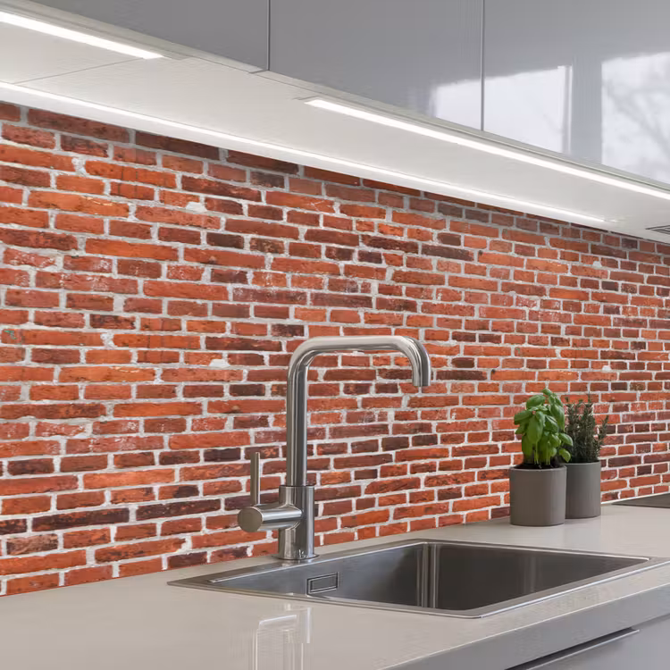 Keuken achterwand - Muur - Bakstenen - Versleten - Voegen — 2