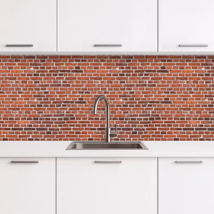 Keuken achterwand - Muur - Bakstenen - Versleten - Voegen — 4