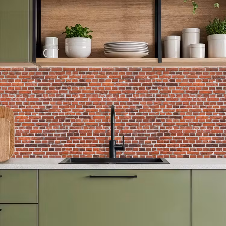 Keuken achterwand - Muur - Bakstenen - Versleten - Voegen — 8