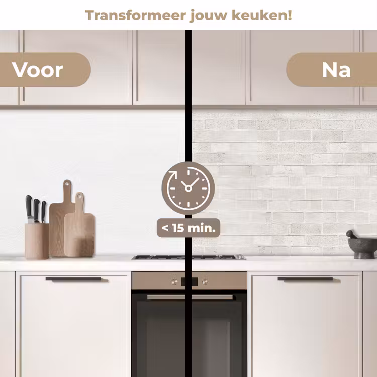 Keuken achterwand - Muur - Wit - Bakstenen — 3