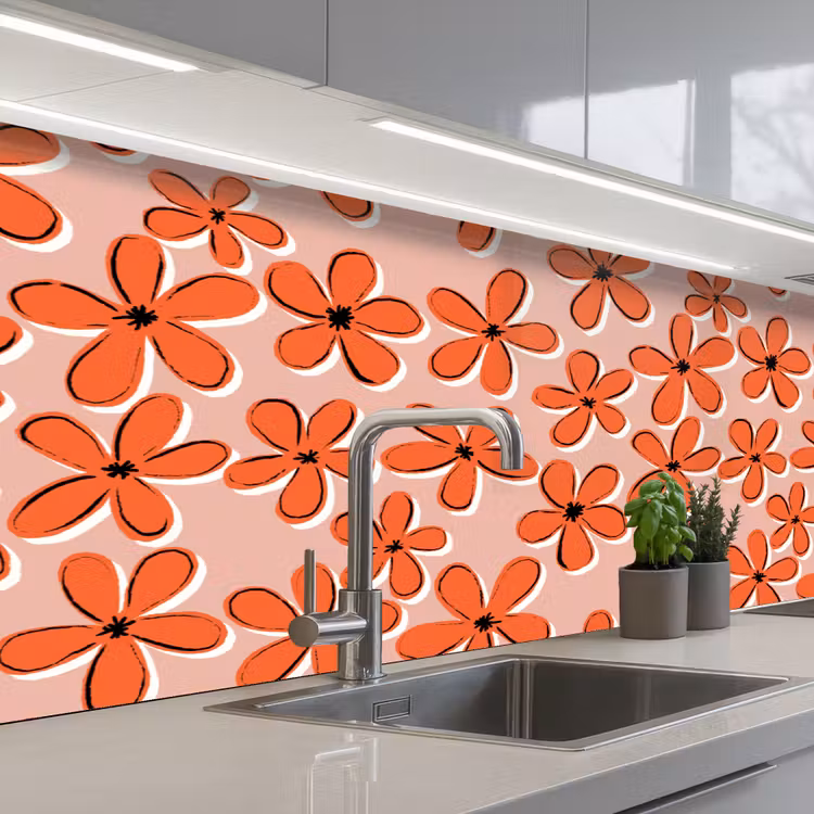 Keuken achterwand - Patronen - Vintage - Bloem — 2