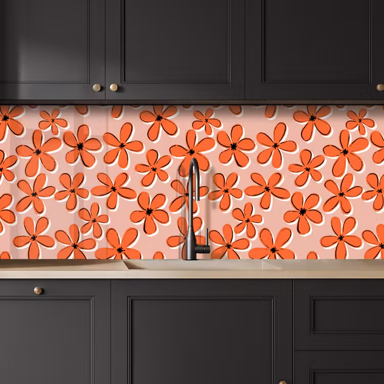 Keuken achterwand - Patronen - Vintage - Bloem — 6