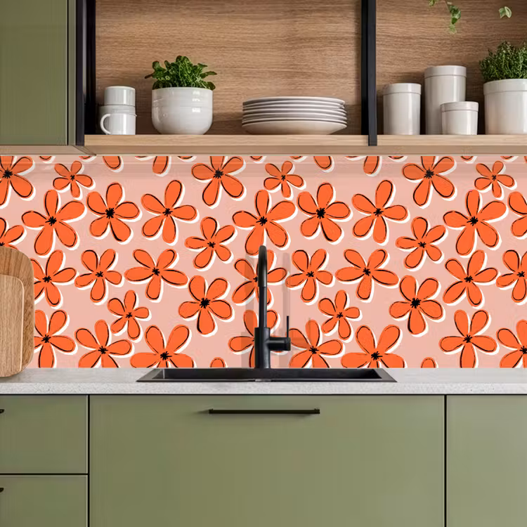 Keuken achterwand - Patronen - Vintage - Bloem — 8