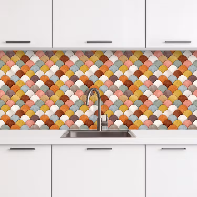 Keuken achterwand - Regenboog - Schubben - Aardetinten — 4