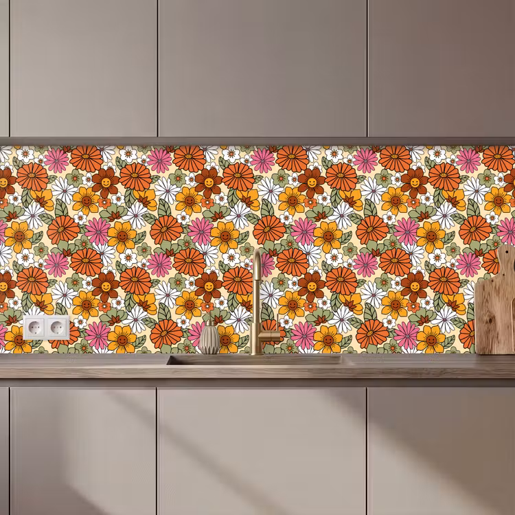 Keuken achterwand - Vintage - Bloemen - Patronen — 1