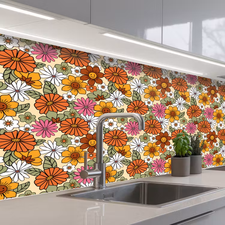Keuken achterwand - Vintage - Bloemen - Patronen — 2