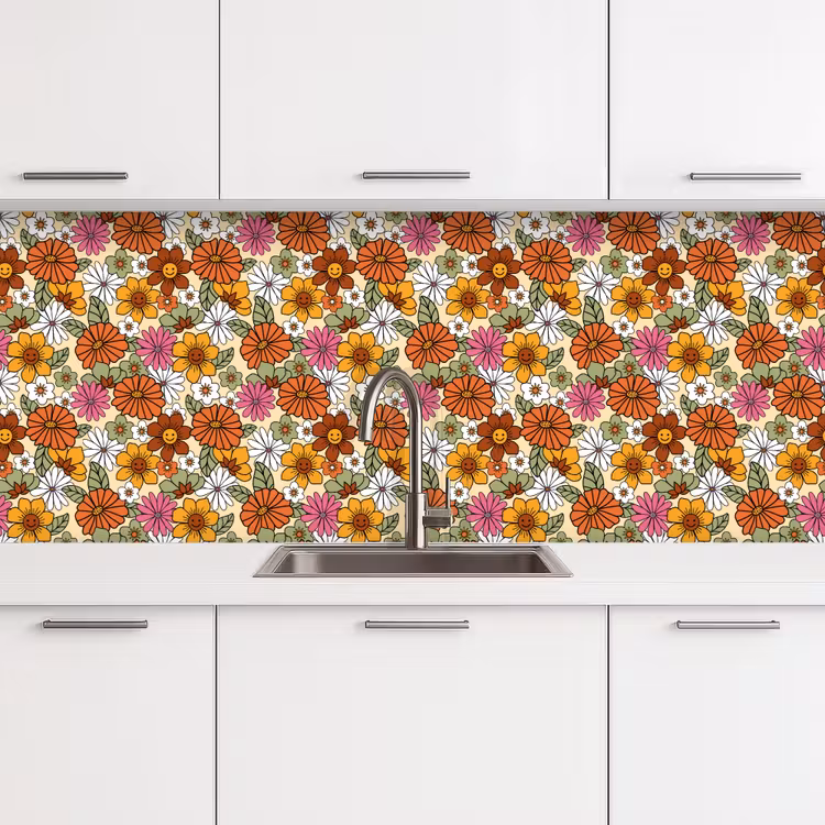 Keuken achterwand - Vintage - Bloemen - Patronen — 4