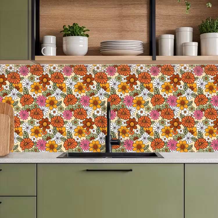 Keuken achterwand - Vintage - Bloemen - Patronen — 8