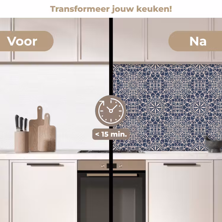Keuken achterwand - Mandala - Blauw - Patronen — 3