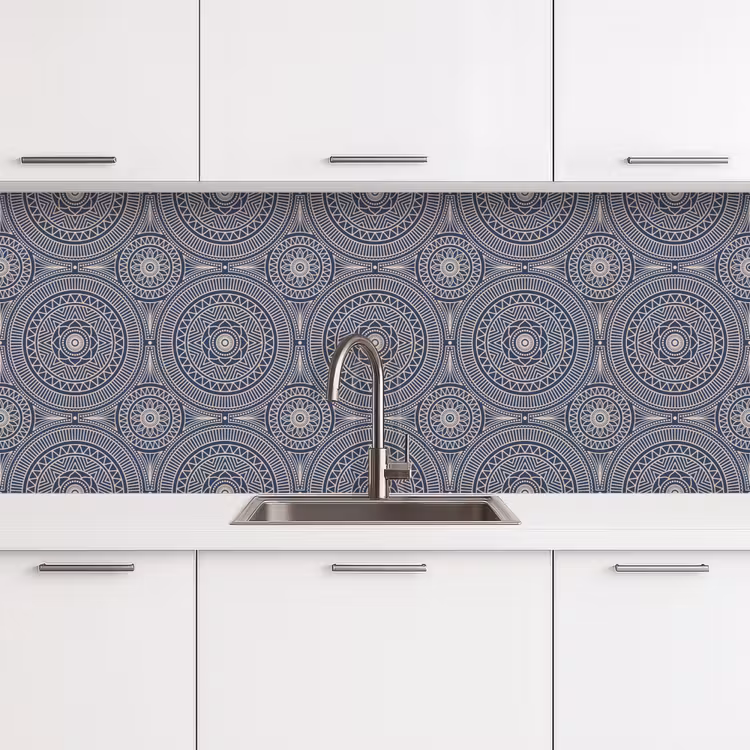 Keuken achterwand - Mandala - Blauw - Patroon - Abstract — 4