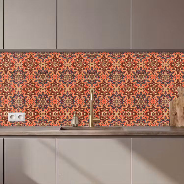 Keuken achterwand - Mandala - Bloemen - Patroon - Retro — 1