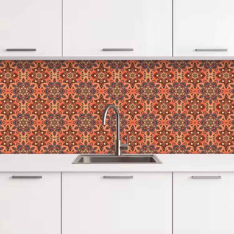 Keuken achterwand - Mandala - Bloemen - Patroon - Retro — 4