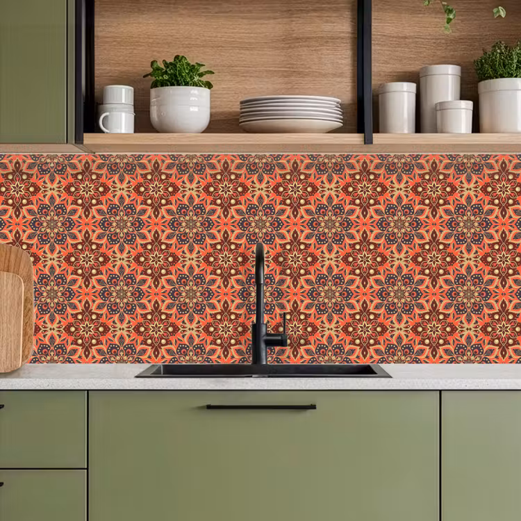 Keuken achterwand - Mandala - Bloemen - Patroon - Retro — 8