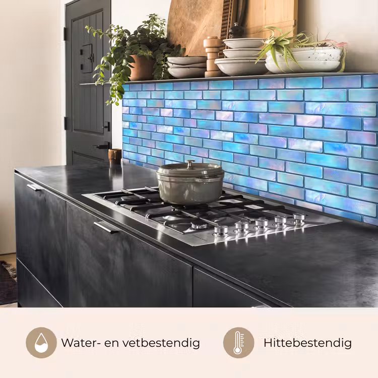 Keuken achterwand - Blauw - Glans - Muur — 5