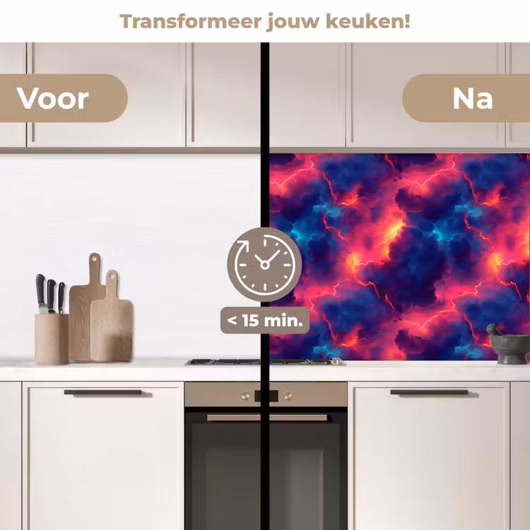 Keuken achterwand - Bliksem - Wolken - Kleurenrijk — 3