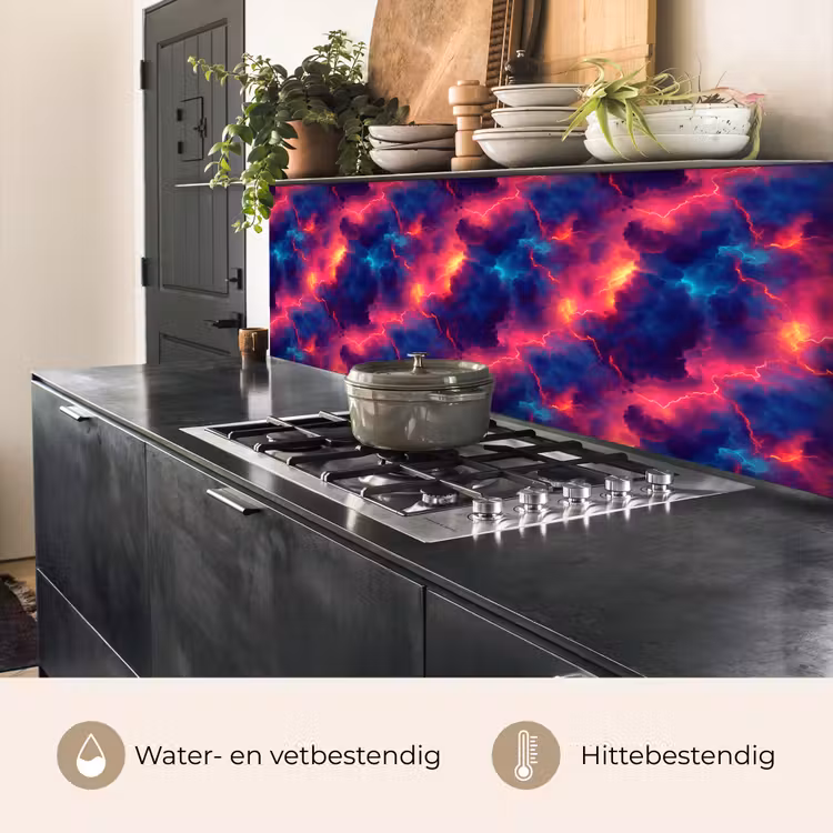 Keuken achterwand - Bliksem - Wolken - Kleurenrijk — 5