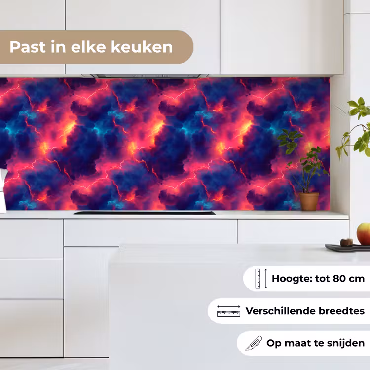 Keuken achterwand - Bliksem - Wolken - Kleurenrijk — 7