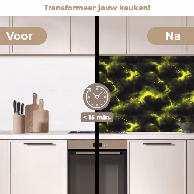 Keuken achterwand - Geel - Storm - Wolken — 3