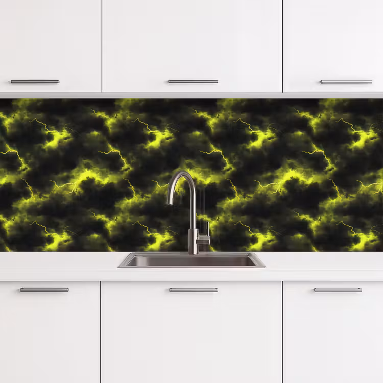 Keuken achterwand - Geel - Storm - Wolken — 4