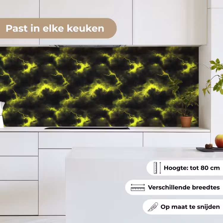 Keuken achterwand - Geel - Storm - Wolken — 7