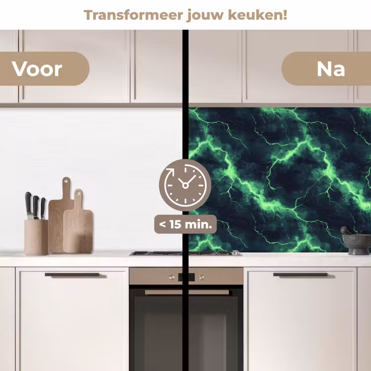 Keuken achterwand - Groen - Bliksem - Storm — 3